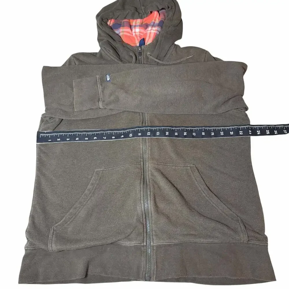 The North Face Full-Zip Hoodie with Plaid Flannel Lining